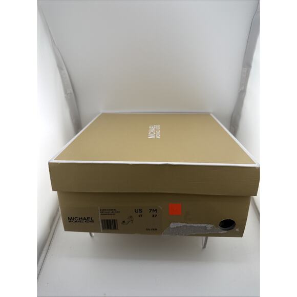 Michael Kors Paris Women's Size 7 M Silver Sequin Heels Ankle Strap Sandal NWB - Picture 12 of 12